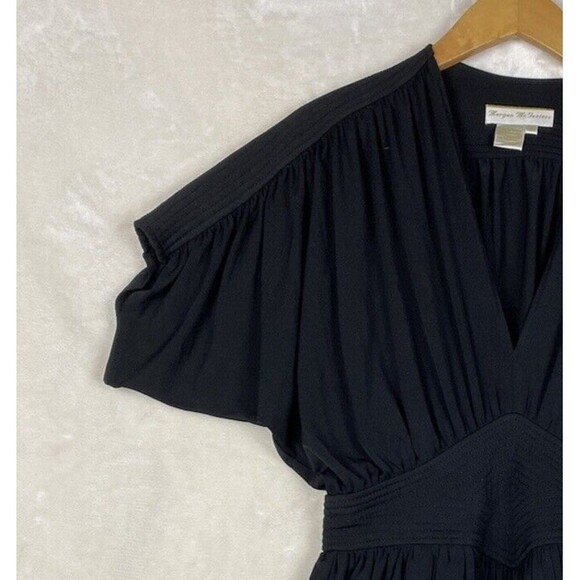 Vintage 90's Morgan McFeeters Dress Womens 6 Black Pleated Jersey Office Career - Picture 3 of 14